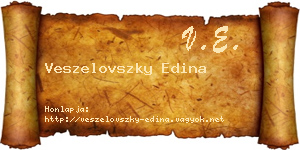 Veszelovszky Edina névjegykártya